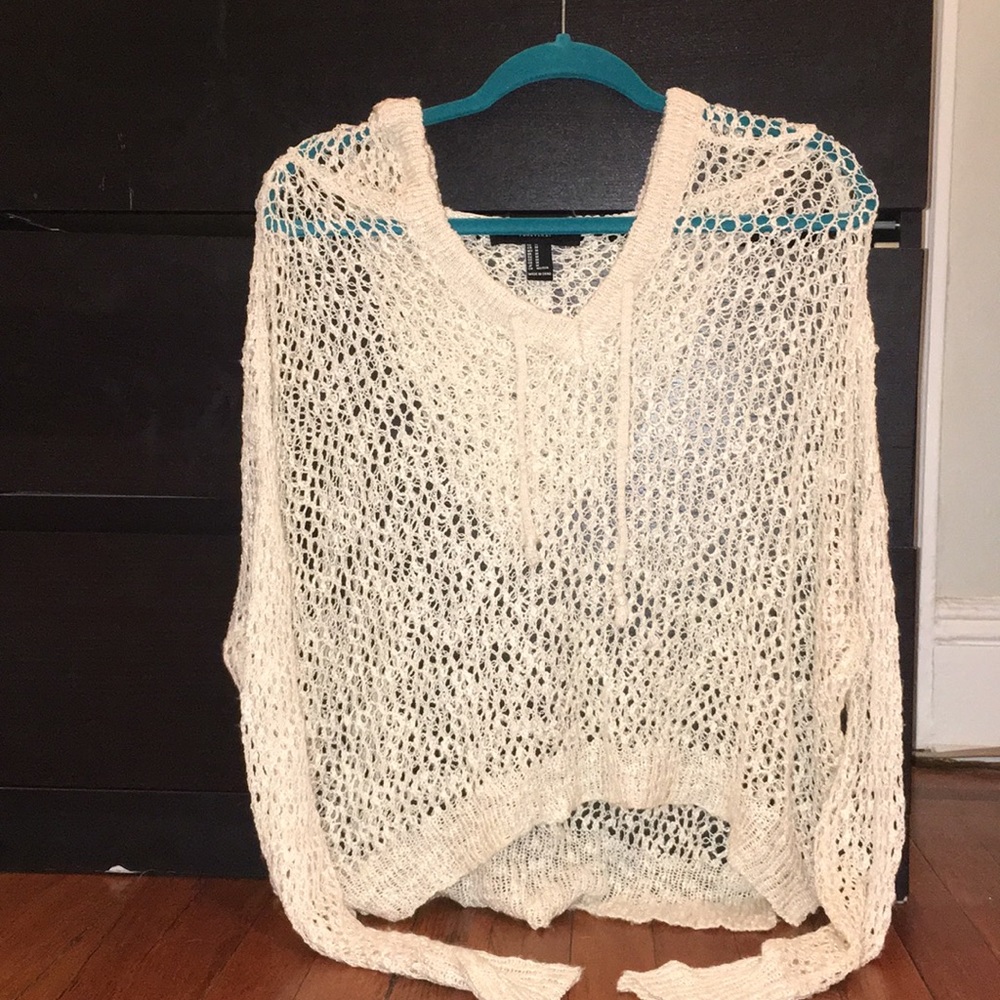 FOREVER 21 fishnet coverup sweater.